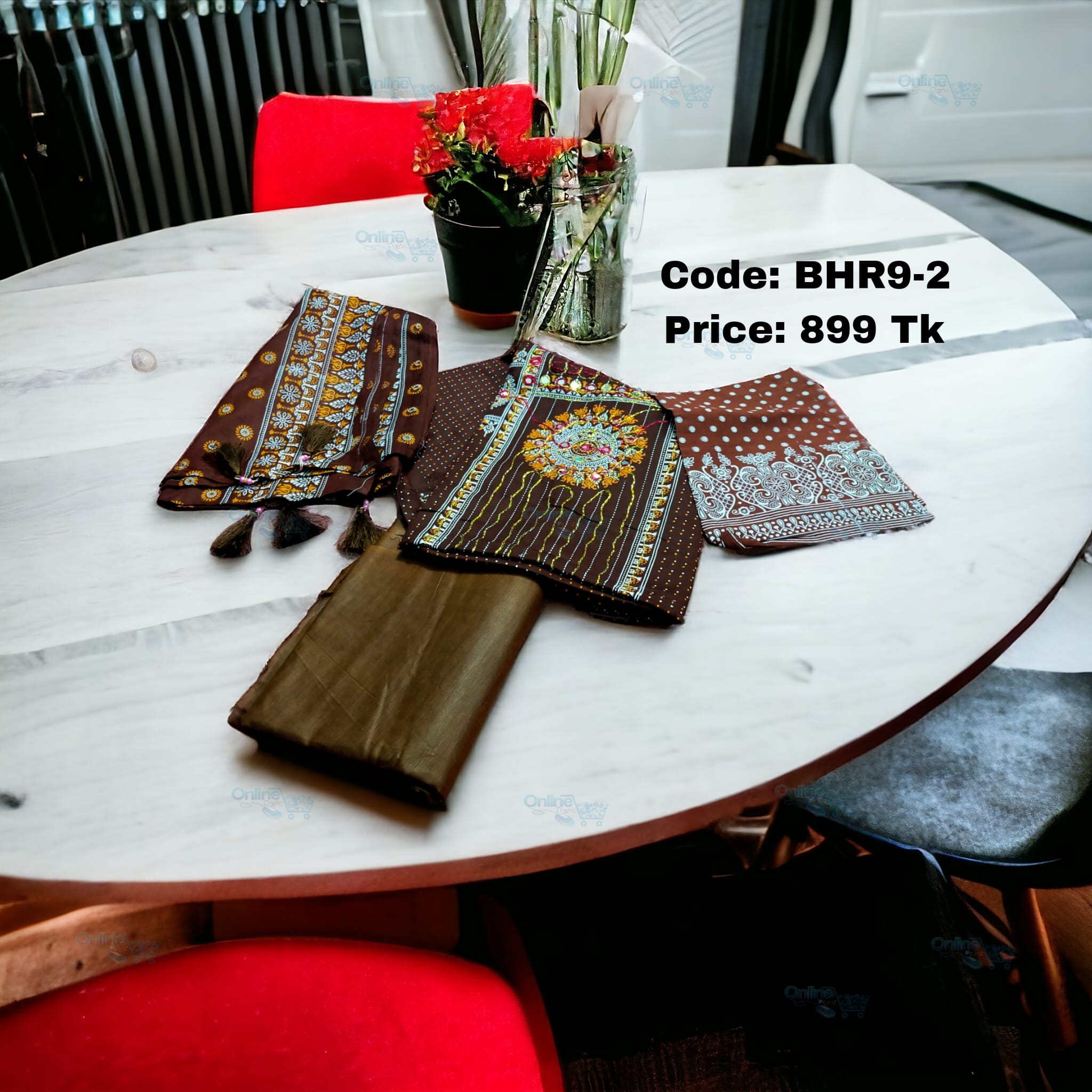 প্রিন্টের কটন থ্রী পিস BHR9-2